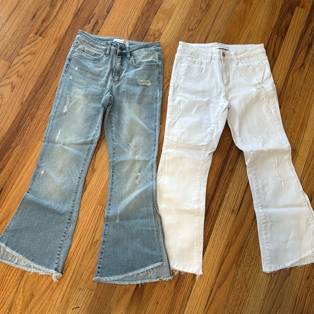 Two pairs of flying monkey jeans